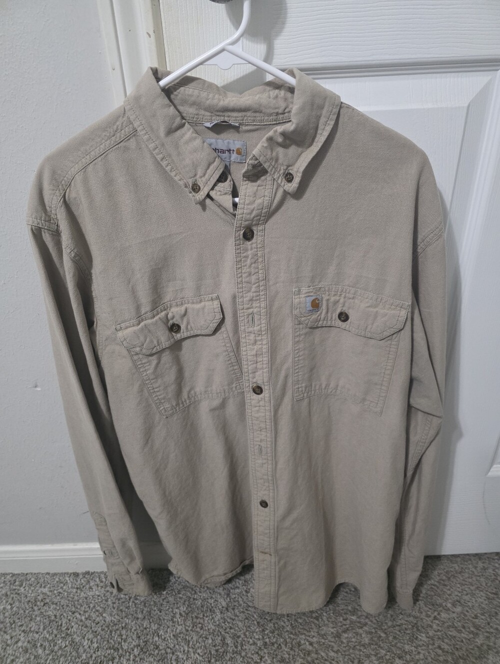 Carhartt Khaki Button-Up Work Shirt